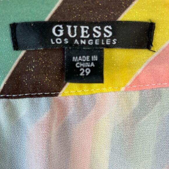 NWT Guess Rainbow Pleated Nazarene Skirt Size 29 - Picture 7 of 9